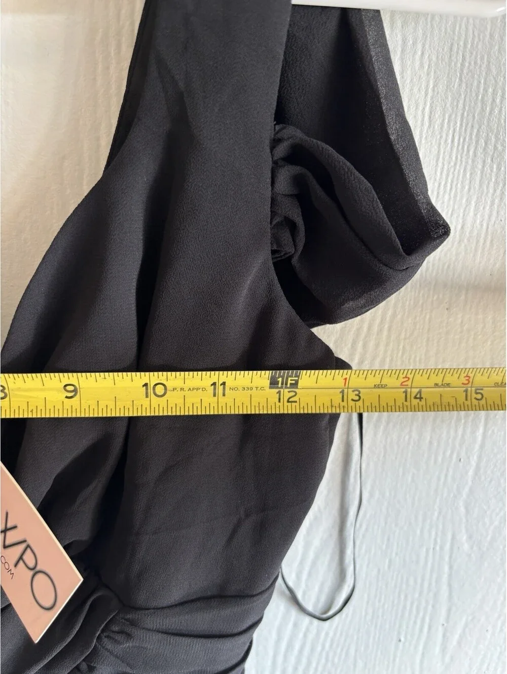 Showpo Stand Close Maxi Dress Black Chiffon Plunge V-Neck Cold Shoulder Size 6